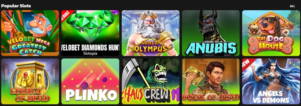 VeloBet Casino Games