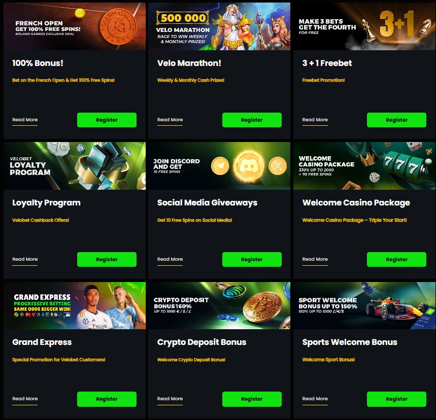 Bonuses and Promotions at VeloBet Casino